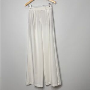 NWT Express White Wide-Leg High Rise Pleated Dress Pants 2L